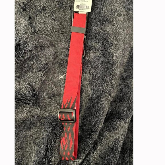 Dog Collar: NWT Red & Black Adjustable, Small or Large - Picture 2 of 4